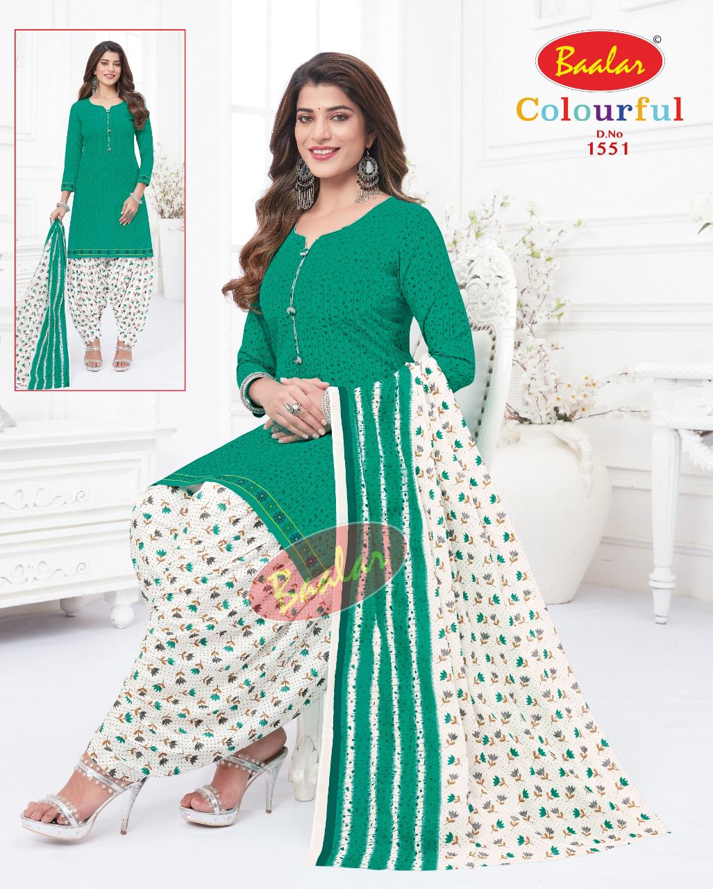 Baalar Colourful Vol 15 Regular Wear Wholesale Cotton Printed Readymade Suit
